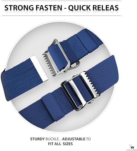 EMS XTRM Gait Belts - Essential Transfer Belts for Seniors and Physical Therapy, Durable and Comfortable, Nurses, Home Health Aides, Physical Therapists (Metal Buckle - Navy) - Image 4