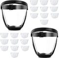 2pcs Full Face Shield for Yard Work & Woodworking, Wide View Clear Visor with Anti-Fog Coating, Breathable Bottom Design, Adjustable Headband by ascavs