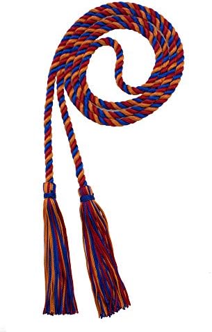 Tassel Depot Graduation Honor Cord - Royal/Red/Orange - Every School Color Available - Made In Usa by TasselDepot