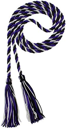 Tassel Depot Graduation Honor Cord - Black/Purple/Gray - Every School Color Available - Made In Usa by TasselDepot