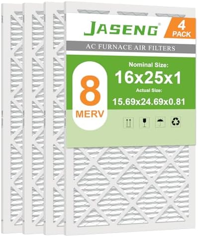 16x25x1 MERV 8 Air Filter, 4-Pack for Furnace HVAC by NewFilter