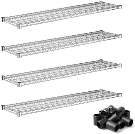 Replacement 14"x54" Wire Shelves 4-Pack Chrome | NSF Metal Storage Rack Add-On Shelving by Zedfire
