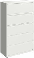 Pemberly Row 42-in Wide 5 Drawer Metal Lateral Filing Cabinet White by PEMBERLYROW