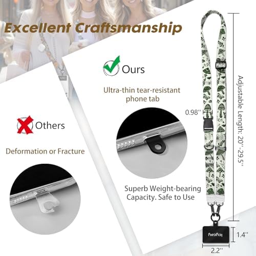 Icycay Phone Lanyard Crossbody Strap Neck Adjustable Teacher Women Mushroom - Image 5