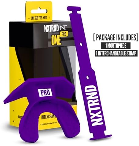 Nxtrnd One Pro Football Mouth Guard, Interchangeable Strap, Fits Adult & Youth (Purple) - Image 5