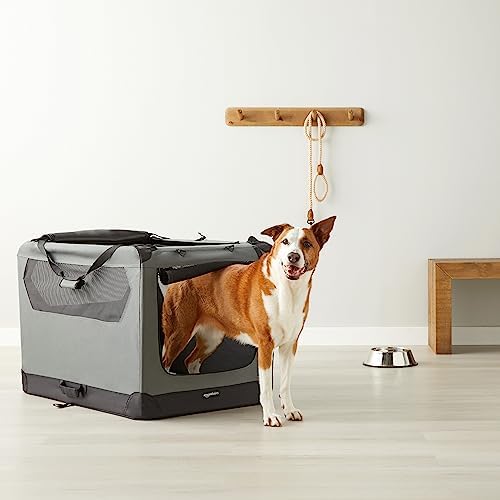 Amazon Basics Portable Folding Soft Pet Dog Crate Carrier Kennel for Large Dogs, Easy to Clean, 36 x 24 x 24 inches, Grey - Image 5