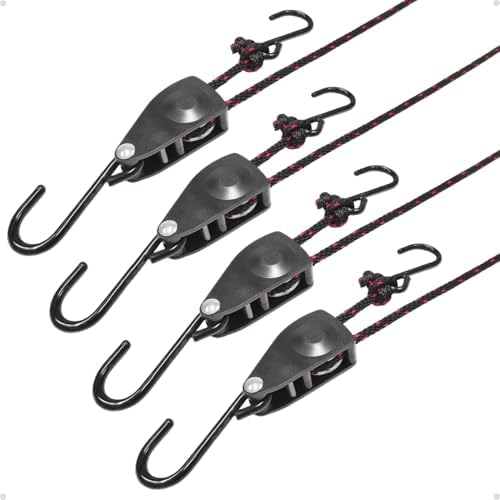 1/4" Ratchet Straps, Ratchet Rope Tie Down, Kayak Tie Down Straps by EVMANZ