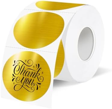 1.5 Inch Thermal Labels,Holographic Circle Direct Thermal Stickers,for Address Design DIY Logo Business(300 pcs/Brushed Gold) by Unknown