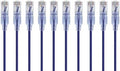 Monoprice SlimRun Cat6A Ethernet Patch Cable - Snagless RJ45 UTP Pure Bare Copper Wire 10G 30AWG 2ft Purple 10-Pack by Monoprice