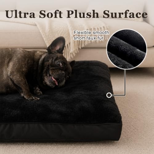 NUPIDA Waterproof Large Dog Bed for Crate with Washable Cover, 35x22, Black - Image 4