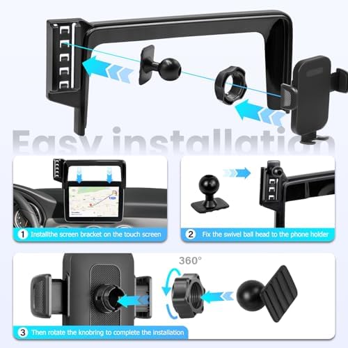Car Phone Holder Fit for CLA 2015-2019/GLA 2016-2020/A-Class 2017-2019 Accessories -Cell Phone Mount for CLA/GLA 8 inch Touchscreen Hands-Free 360° Rotation - Image 3