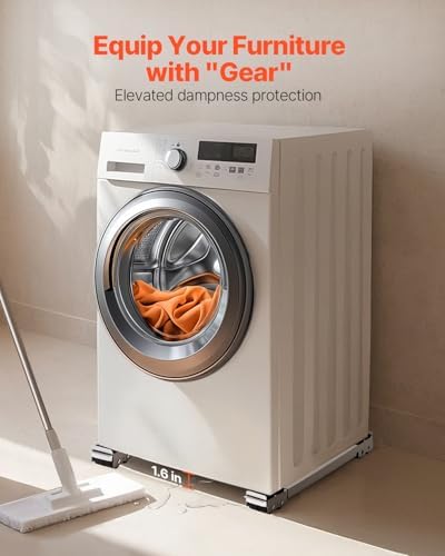 VEVOR Appliance Rollers Heavy Duty, Extendable Appliance Rollers Mobile Washing Machine Base, Mini Fridge Stand Moving Cart for Refrigerators, Dryers, Dishwashers, White - Image 3