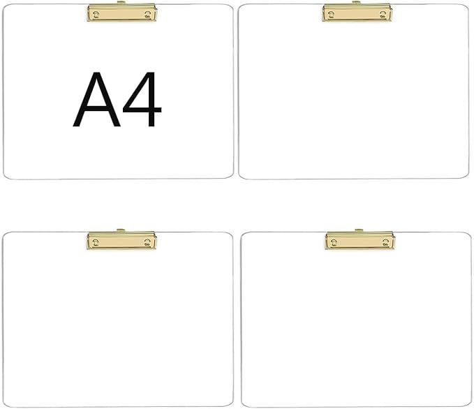 JIARI 4 Pack Clear Acrylic Office Clipboard A4 Letter Size 9.06" x 12.6" - Image 2