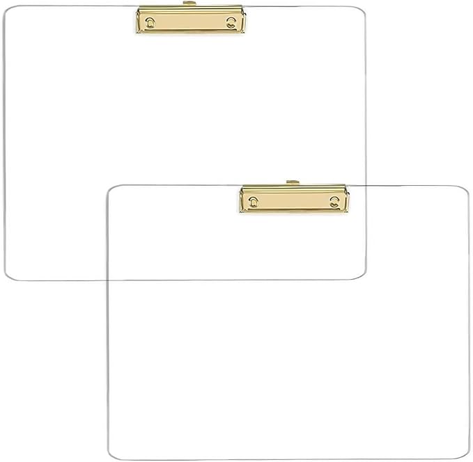 JIARI 2 Pack Clear Acrylic Office Clipboard A4 Letter Size 9.06" x 12.6" by JIARI
