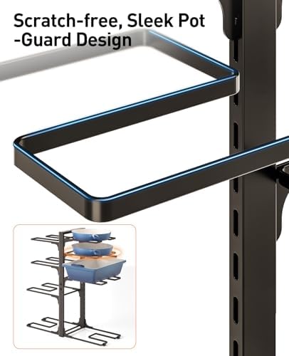 ORDORA Pots and Pans Organizer Under Cabinet 20.8" 8-Tier Adjustable Bronze - Image 7