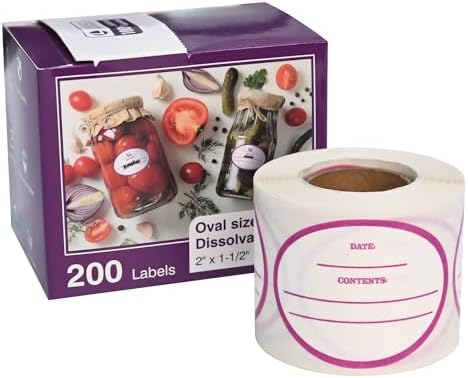 LLIKED 200 Stickers Dissolvable Food Labels 1 1/2" x 2" Canning for Jars - Image 2