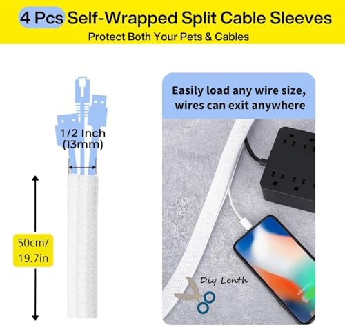 [313Pcs] Cable Management Kit, Reusable Computer Desk Cord Organizer, White - Image 4