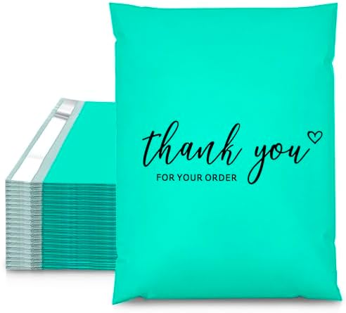 JinRuiKJ Thank You Poly Mailers 12x15.5 Inch, 50 PCS, Teal by JinRuiKJ