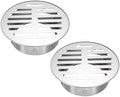 PATIKIL Floor Drain Cover 5" x 4" (110 Flat Mouth), 2 Pcs 304 Stainless Steel Round Anti Blocking Snap-in Drain Strainers for Outdoor Bathroom Kitchen Washroom Landscaped, Silver by PATIKIL