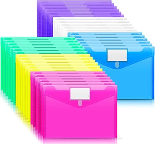 Sooez 36 Pack File Folders, Clear Poly Envelopes Plastic Folders A4 Pouch by Sooez