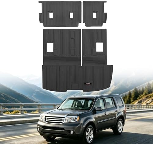 Custom for 2009-2015 Honda Pilot Cargo Mats Trunk Liner with 2nd 3rd Rear Seat Backrest Mat All Weather TPE Protection Mat Accessories (for 2009-2015 Honda Pilot) by Yonugli