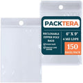 6" X 9" Reclosable Zipper Plastic Poly Bags With Hang Hole 4 Mil LDPE (Pack of 150) Clear Sealable With Resealable Lock Zip Storage Bags for Food Jewelry Crafts Packaging by Unknown