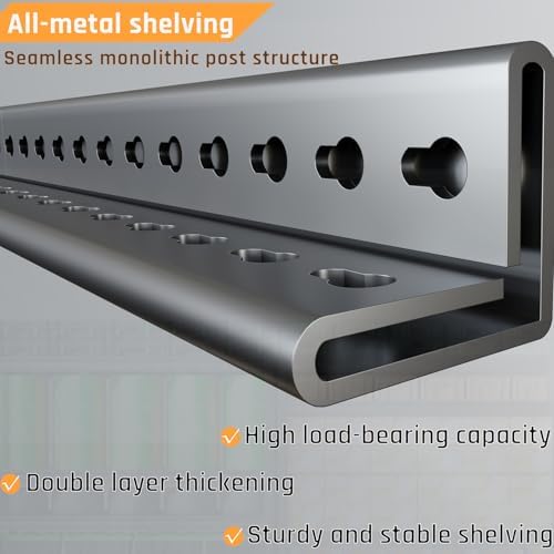 30" D Storage Shelves, 65" W Garage Shelving Heavy Duty Metal Adjustable Garage Shelves, 5 Tier Shelving Units Industrial Shelving, 65" W x 30" D x 79" H - Image 6