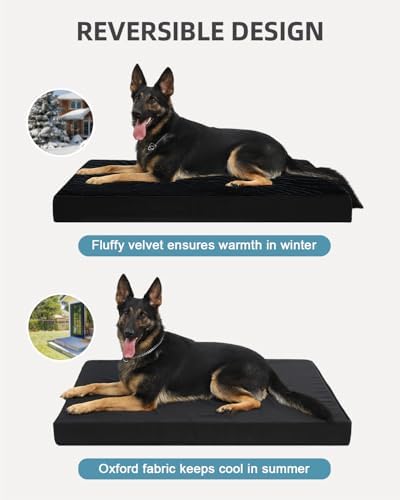KSIIA Orthopedic Dog Bed for Extra Large Dogs with Waterproof, Black, 47x29 - Image 4