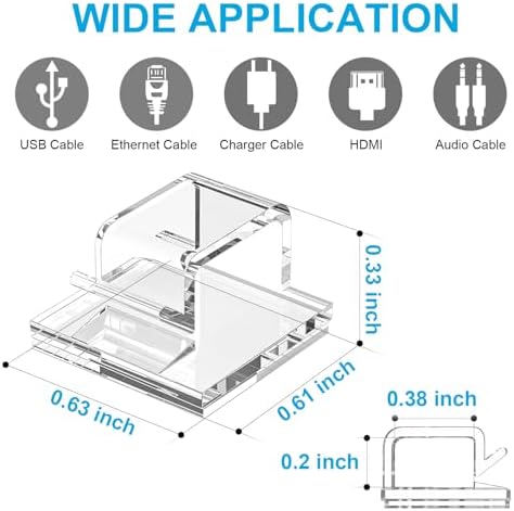 TidyHelper 100 PCS Adhesive Cable Clips Clear, Small, Indoor/Outdoor - Image 2