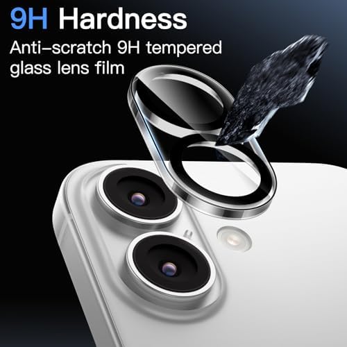 JETech Camera Lens Protector for iPhone 17, Clear, 3-Pack - Image 4