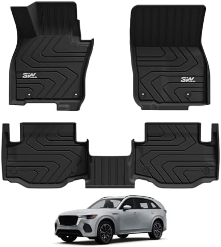 3W Floor Mats for 2025 2026 Mazda CX-70, Include PHEV, All Weather TPE by 3W