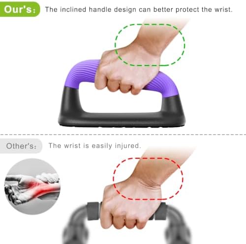Kipika Push Up Bars, Pushup Stands, Anti-Slip Soft Plastic Push Up Handles, Bottom Anti-Slip Pad, Strength Training Equipment, Perfect for Floor Workout Exercise - Image 4