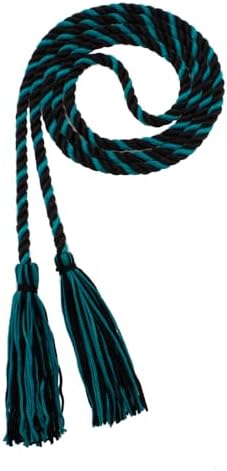 Tassel Depot Graduation Honor Cord - Black/Teal - Every School Color Available - Made In Usa by TasselDepot