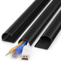 ZhiYo 42.5in Cord Hider for 2-4 Wall-Mounted TV Wires, 1.4"W x 0.7"H, Black by ZhiYo