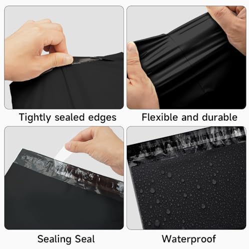Black Poly Mailers 14.5x19 Inch, 200 Pack - Image 2