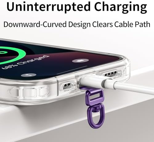 saxsion Phone Tether Tab & Lanyard Tab, 360° Swivel Clip - Ultra Thin Stainless Steel Universal Patch for All Phone Cases - Image 5