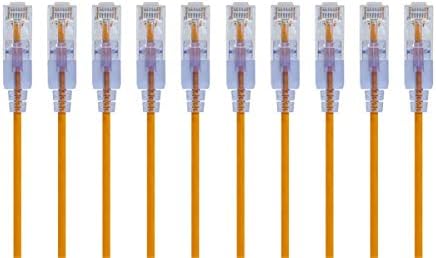 Monoprice Cat6A Ethernet Patch Cable - 10-Pack, Snagless RJ45, 550Mhz, 10G, UTP, Pure Bare Copper Wire, 30AWG, 0.5 Feet, Yellow - SlimRun Series by Monoprice