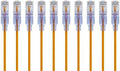 Monoprice Cat6A Ethernet Patch Cable - 10-Pack, Snagless RJ45, 550Mhz, 10G, UTP, Pure Bare Copper Wire, 30AWG, 0.5 Feet, Yellow - SlimRun Series by Monoprice