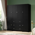 VOWNER 71" Armoire Wardrobe Closet with Drawers and Mirror, 6 Doors by VOWNER