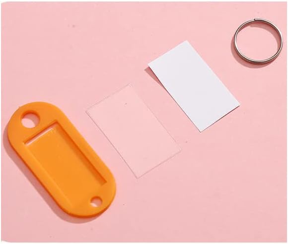 120pcs Tough Plastic Key Tags with with Label Window and Ring Key Tags with Container for Key Identifiers Luggage Tag Name Id,Backpack,Car Keys (Black) - Image 3