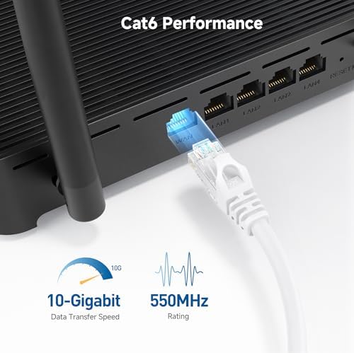 Cable Matters 10Gbps 5-Pack Snagless Cat 6 Ethernet Cable, 2ft, White - Image 3