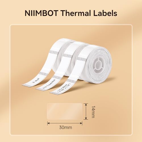 NIIMBOT Label Maker Tape for D110/D11/D101 Label Maker, 14mm x 30mm, Clear - Image 2