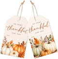Thankful Pumpkin Fall Gift Tags with String, 50PCS Thanksgiving Hanging Tags for Gift Wrapping, Autumn Harvest Thank You Labels for Friendsgiving, Party Favors, Bakery Packaging, DIY Crafts - A01 by Yhtmbf