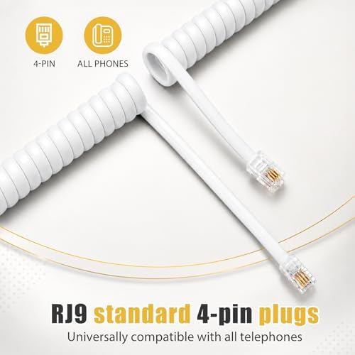 Comtrue Phone Cords for Landline, 2-Pack, Telephone Handset Cords - Image 2