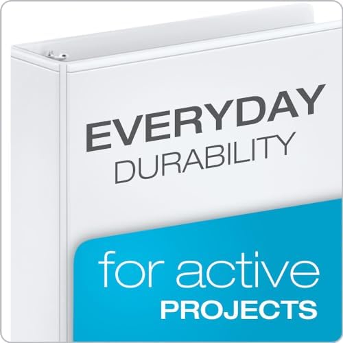 Cardinal Performer 3-Ring Binders, 2", Non-Locking Slant-D Rings, 540-Sheet Capacity, Clearvue Presentation, Non-Stick, PVC-Free, White, 4-Pack (27500), 2-Inch - Image 2