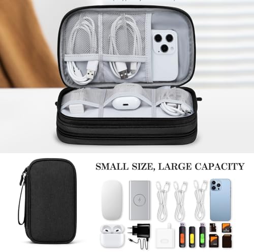 FYY Electronic Organizer, Travel Tech Pouch Bag, Medium, Black - Image 6