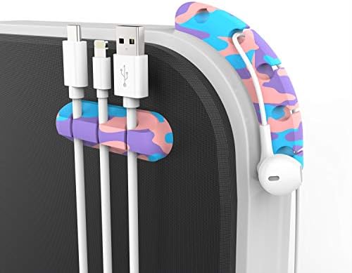 INCHOR Cable Organizer, Cord Organizer Cable Management, Cable Clips USB Cable Holder Wire Organizer Cord Clips,(5, 3 Slots Colourful) - Image 6