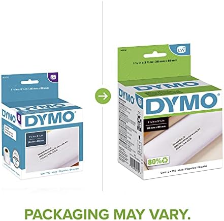 DYMO Authentic LW White Mailing Address Labels, For LabelWriter Label Printers, 1-1/8" x 3-1/2", 2 Rolls of 350 (700 Total) - Image 2