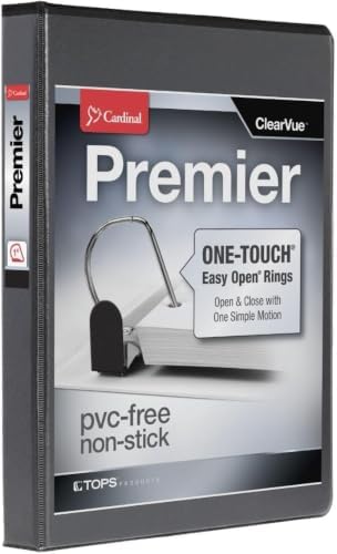 Cardinal 10301 Easy-Open ClearVue Locking Slant-D Binder, 1-Inch Cap, 11 x 8 1/2, Black (Pack of 12) by TOPSProducts