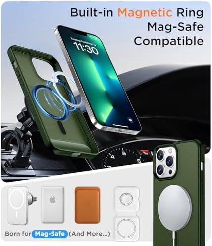 Temdan Magnetic Compatible with iPhone 13 Pro Max Case, [Built-in Invisible Kickstand][Compatible with MagSafe][Military Grade Shockproof] Slim Translucent Matte Phone Case for iPhone 13 Pro Max 6.7" - Image 5
